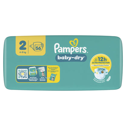 Couches Bébés Baby-Dry 4-8kg Taille 2 PAMPERS 