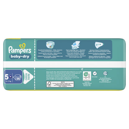 Couches Bébés Baby-Dry 12-17kg Taille 5+ PAMPERS 