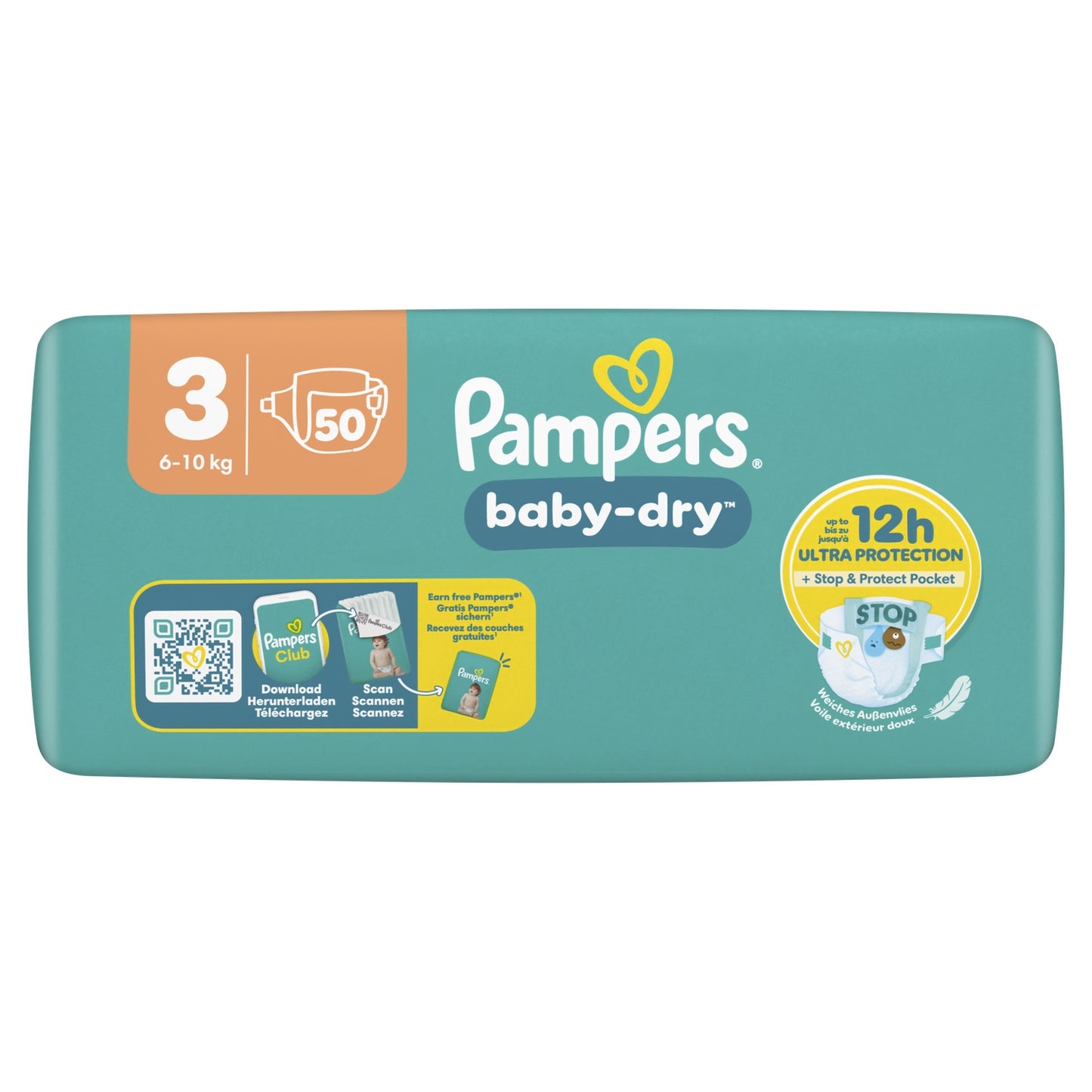 Couches Bébés Baby-Dry 6-10kg Taille 3 PAMPERS 