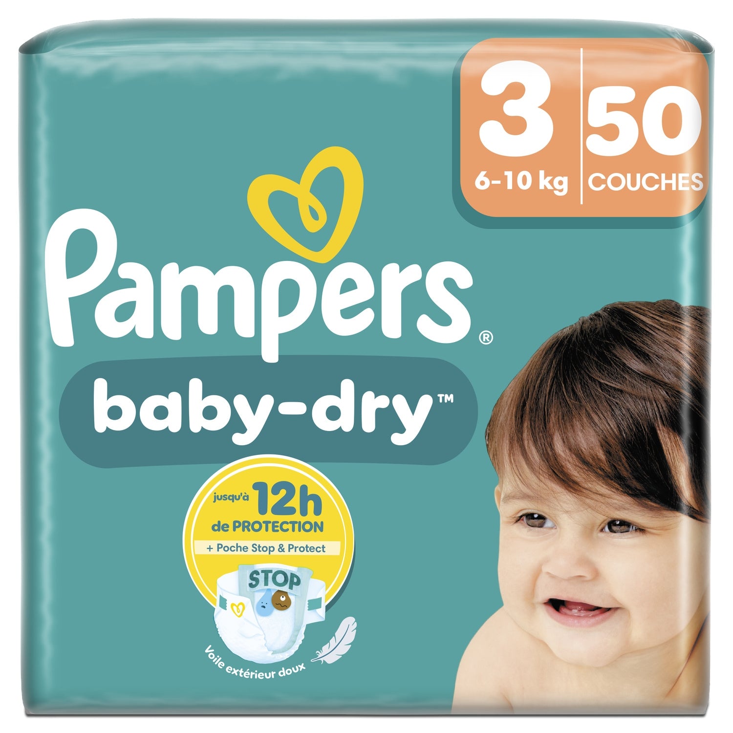 Couches Bébés Baby-Dry 6-10kg Taille 3 PAMPERS 