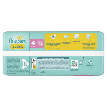 Couches Bébés Premium Protection 9-14kg Taille 4 PAMPERS
