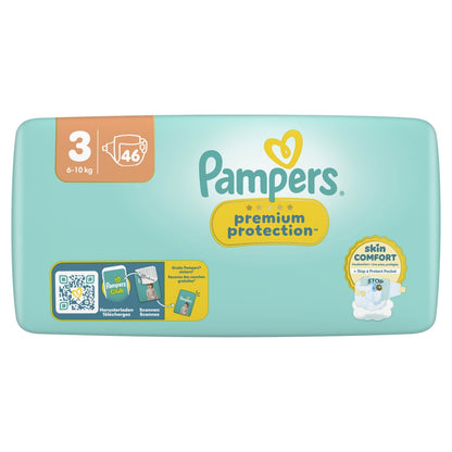 Couches Bébés Premium Protection 6-10kg Taille 3 PAMPERS
