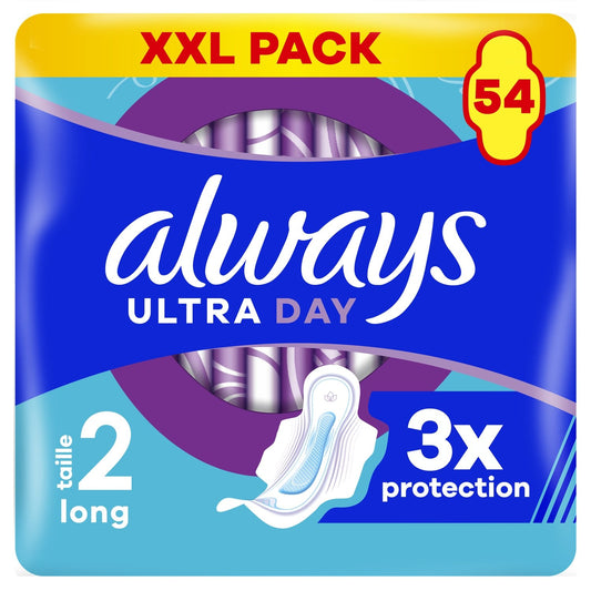 Serviette Hygiénique Ultra Day avec Ailette Taille 2 ALWAYS le paquet de 54 serviettes