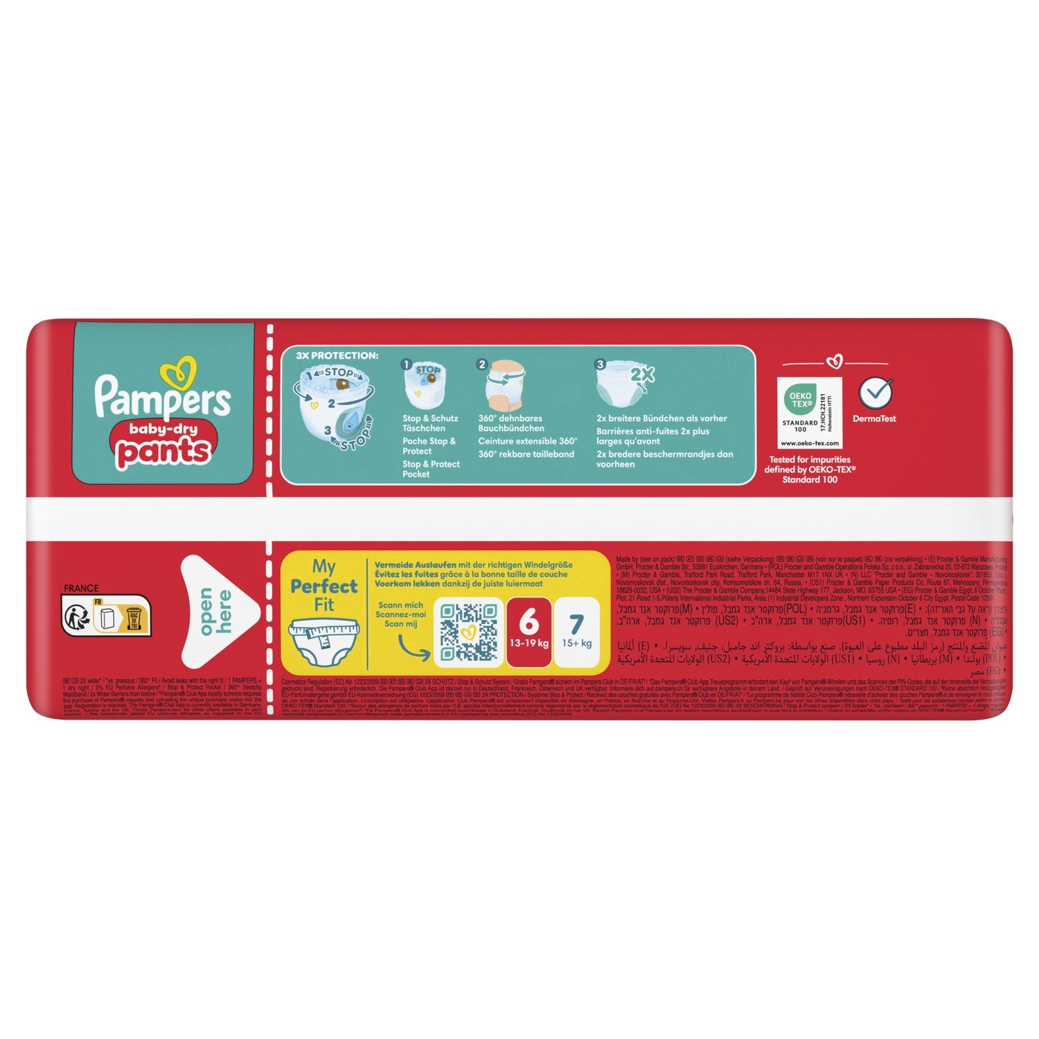 Couches Culottes Bébés Baby-Dry Pants 13-19kg Taille 6 PAMPERS 