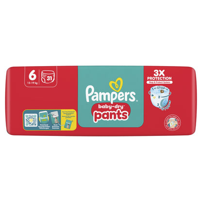 Couches Culottes Bébés Baby-Dry Pants 13-19kg Taille 6 PAMPERS 