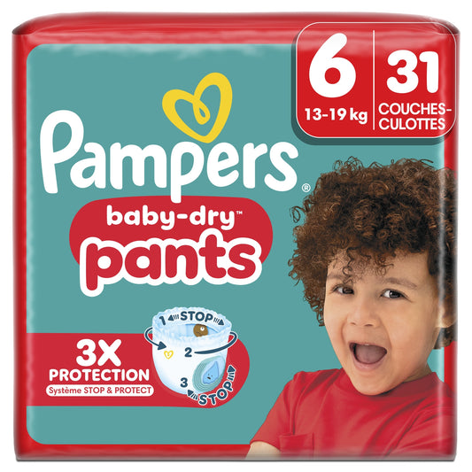 Couches Culottes Bébés Baby-Dry Pants 13-19kg Taille 6 PAMPERS 