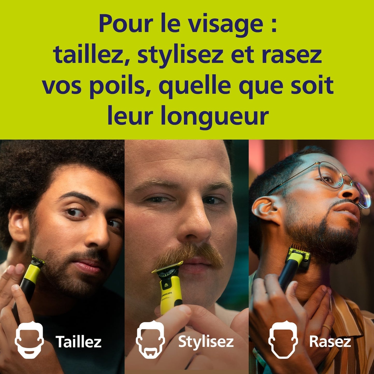 Lame de rasoir Pour Homme OneBlade 3 Lames 360 Lame Dure Jusqu'à 4 Mois PHILIPS 
