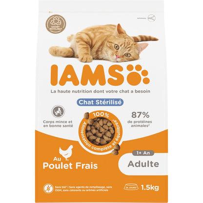 Croquettes pour Chat Adulte au Poulet IAMS 