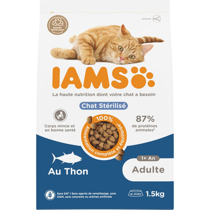 Croquettes pour Chat Adulte Stérilisé au Thon IAMS 