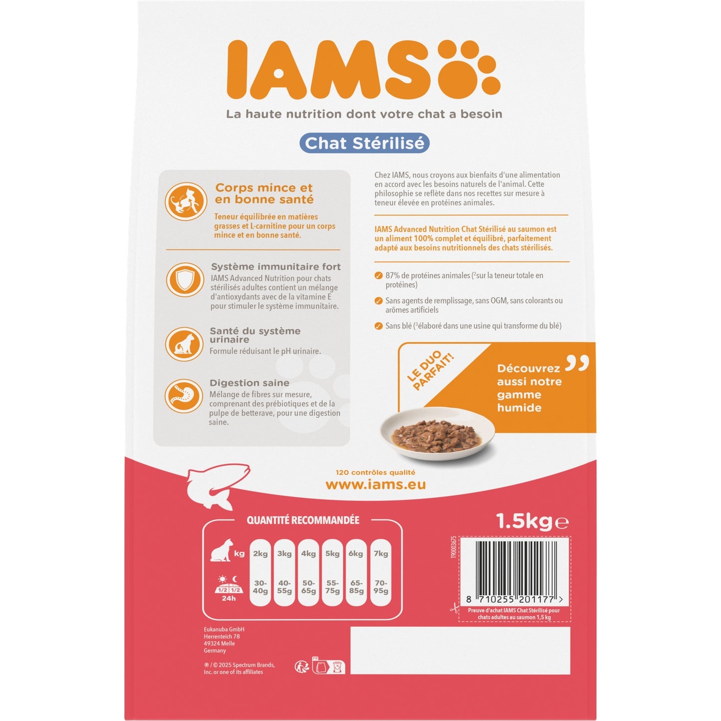 Croquettes pour Chat Adulte Saumon IAMS 