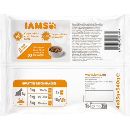 Patée pour Chat Adulte Stérilisé en Sauce Poulet IAMS 