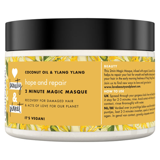 Masque Cheveux Réparation à la Noix de Coco & Ylang Ylang LOVE BEAUTY AND PLANET