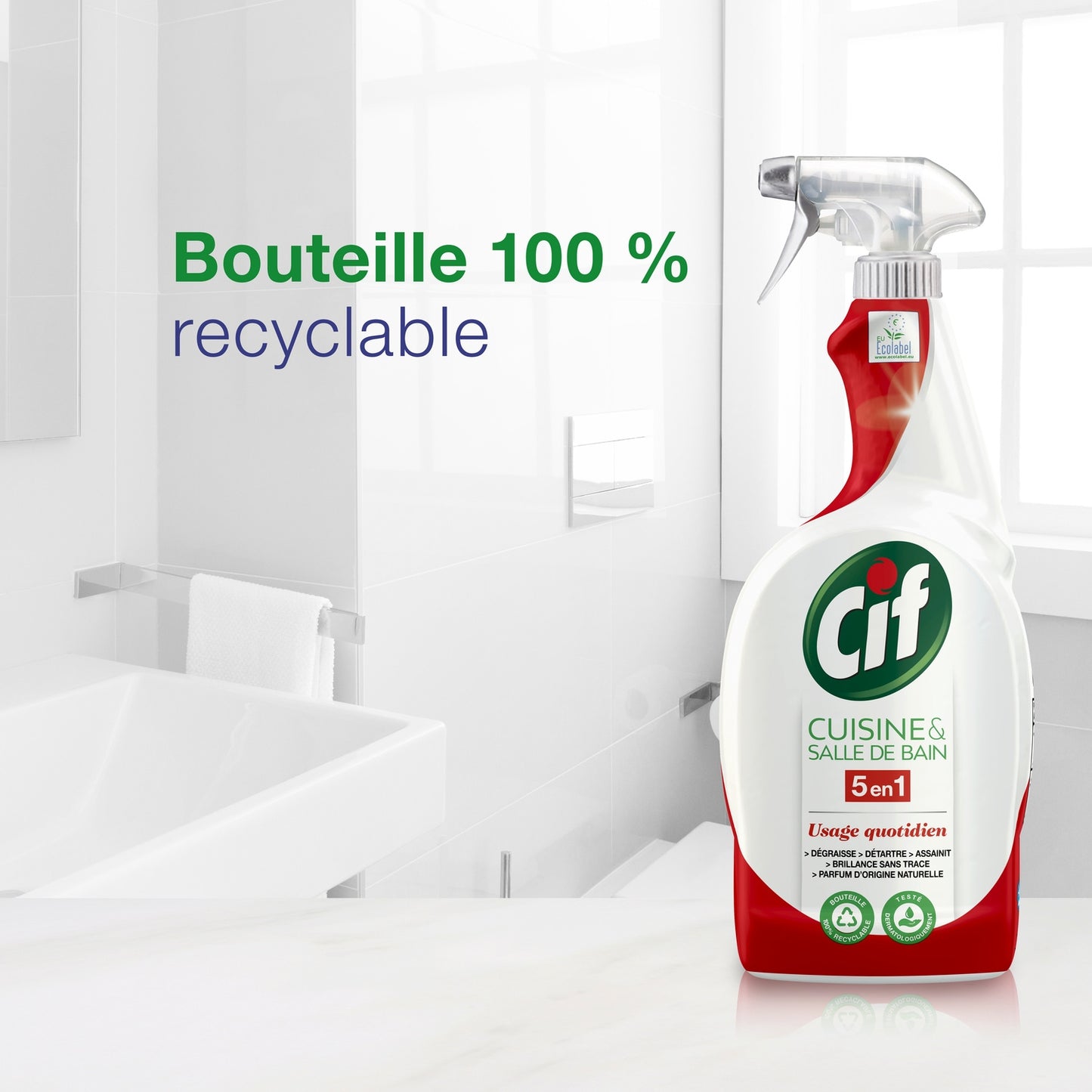 CIF 5-in-1 Multi-Purpose Household Cleaner for Bathroom &amp; Kitchen
