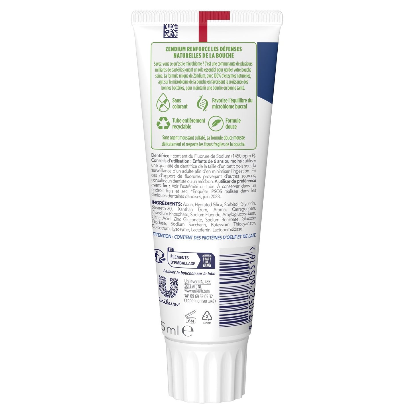 Dentifrice Protection Complète Fluoré ZENDIUM