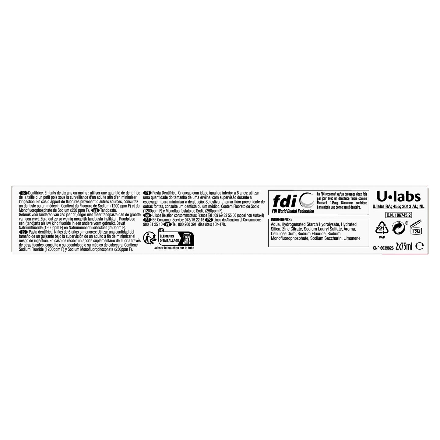 Dentifrice Blancheur Bi-Fluoré Anti-Caries FLUOCARIL