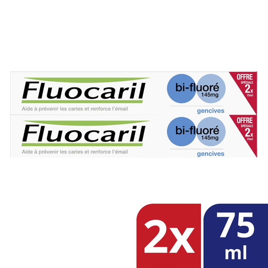Dentifrice Gencives Bi-Fluoré FLUOCARIL le lot de 2 tubes de 75mL