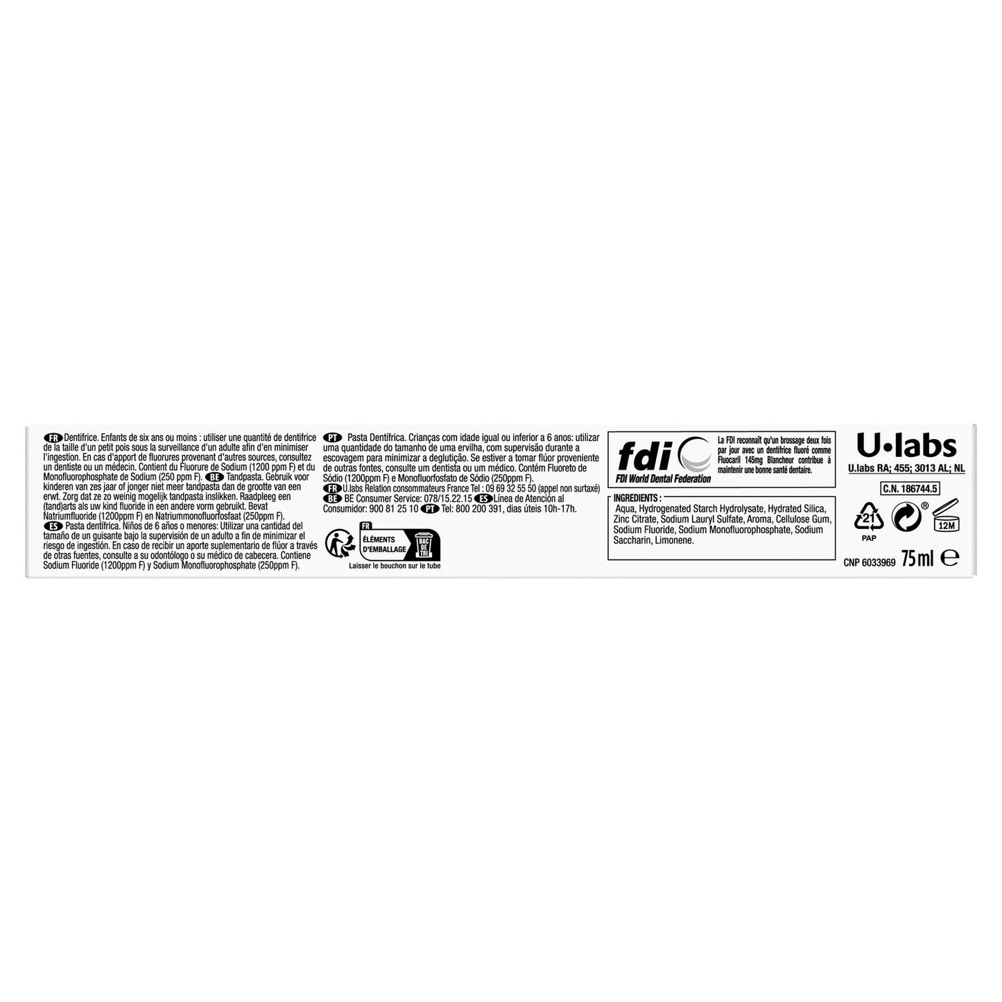 Dentifrice Blancheur Bi-Fluoré Anti-Caries FLUOCARIL
