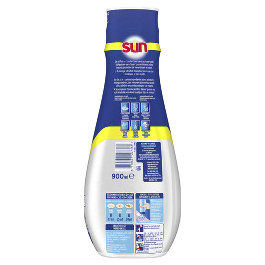 SUN All-in-1 Lemon Scent Clean and Shine Gel Dishwasher Cleaner