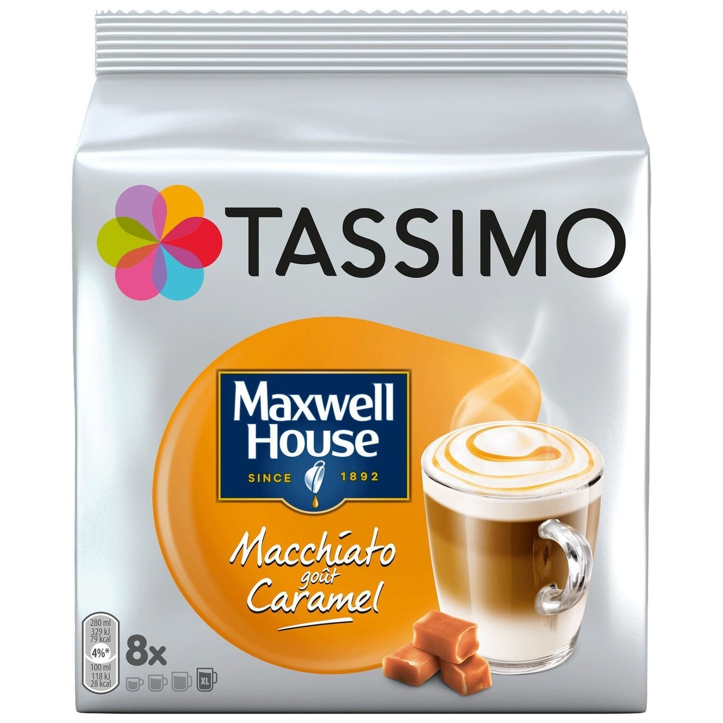 [ANTI-GASPILLAGE] Café au Lait Dosettes Caramel Maxwell House Compatible Tassimo TASSIMO - Date de durabilité minimale : 11/09/2025