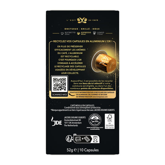 Café Capsules Expresso Intensité 5 Compatible Nespresso L'OR