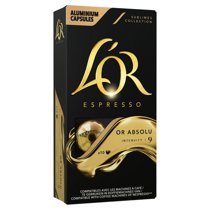 Absolute Gold Intensity 9 Coffee Capsules Compatible with Nespresso L'OR