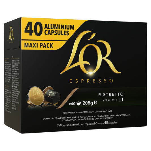 Café Capsules Compatibles Nespresso Ristretto Intensité 11 L'OR ESPRESSO