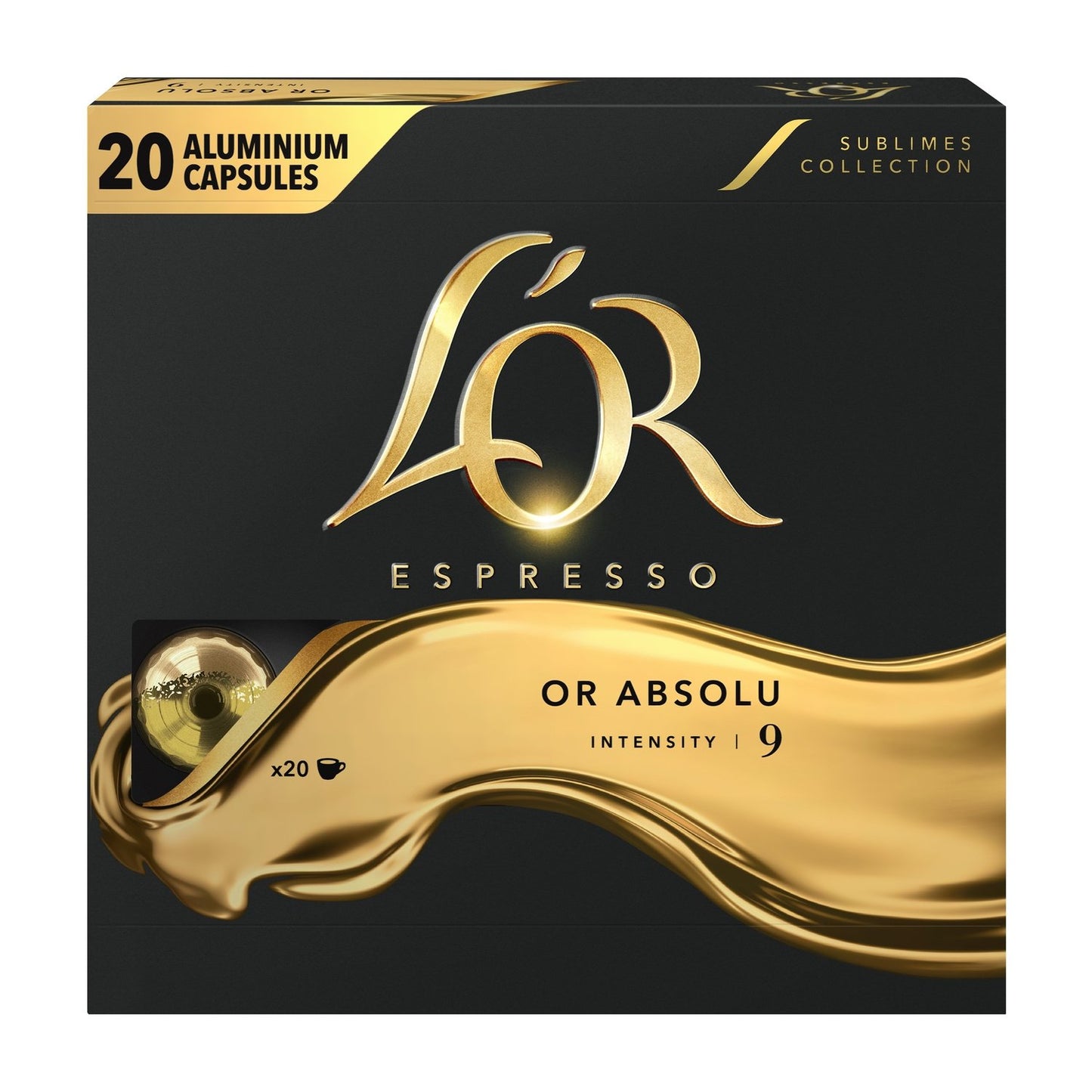 Absolute Gold Intensity 9 Coffee Capsules Compatible with Nespresso L'OR