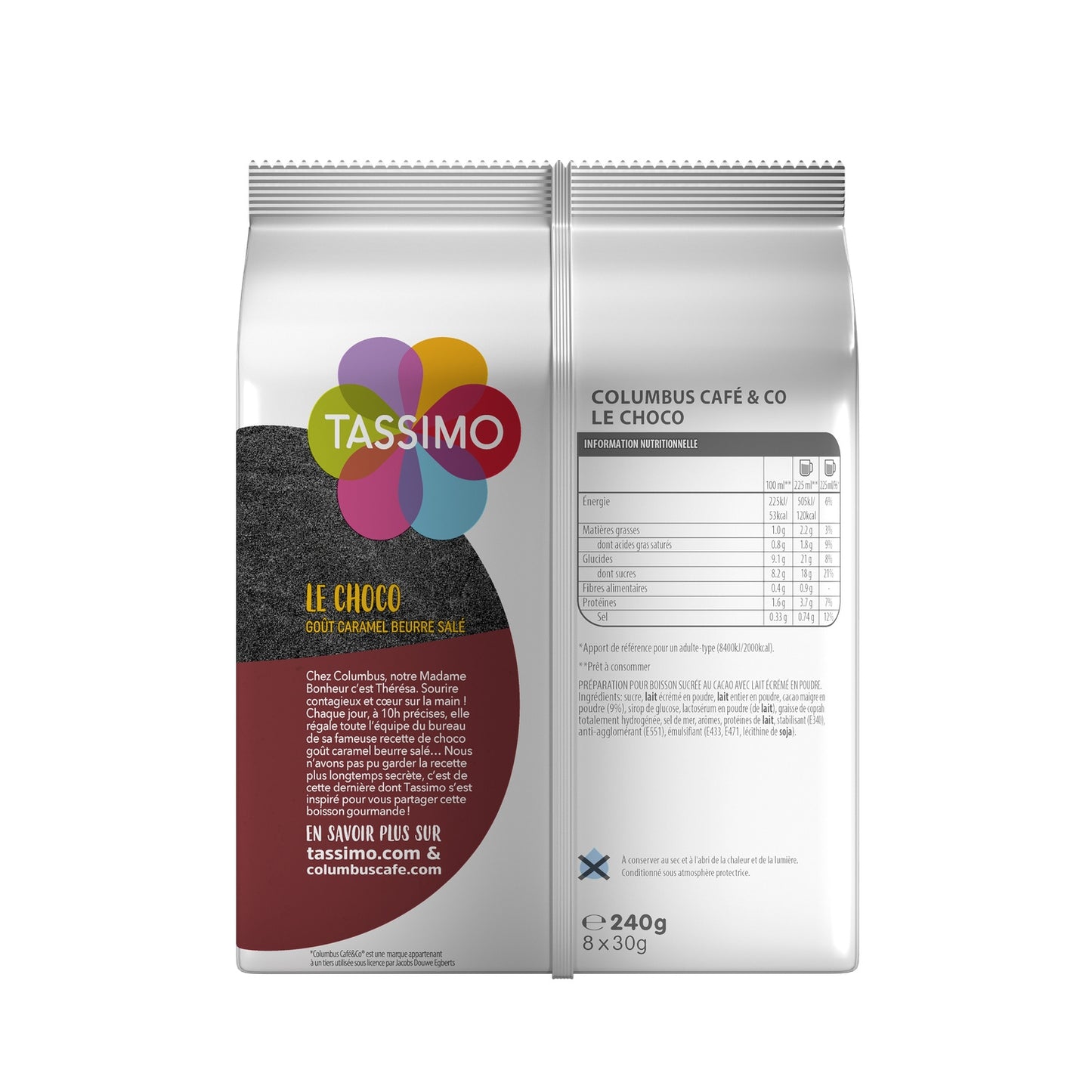 Chocolate Pods Columbus the Choco Salted Caramel TASSIMO