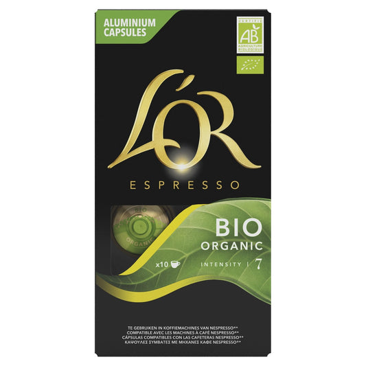 Café Capsules Intensité 7 Bio Compatible Nespresso L'OR la boite de 10 capsules
