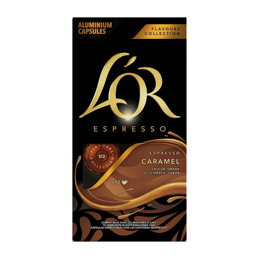 Café Capsules Caramel Compatible Nespresso L'OR la boite de 10 capsules