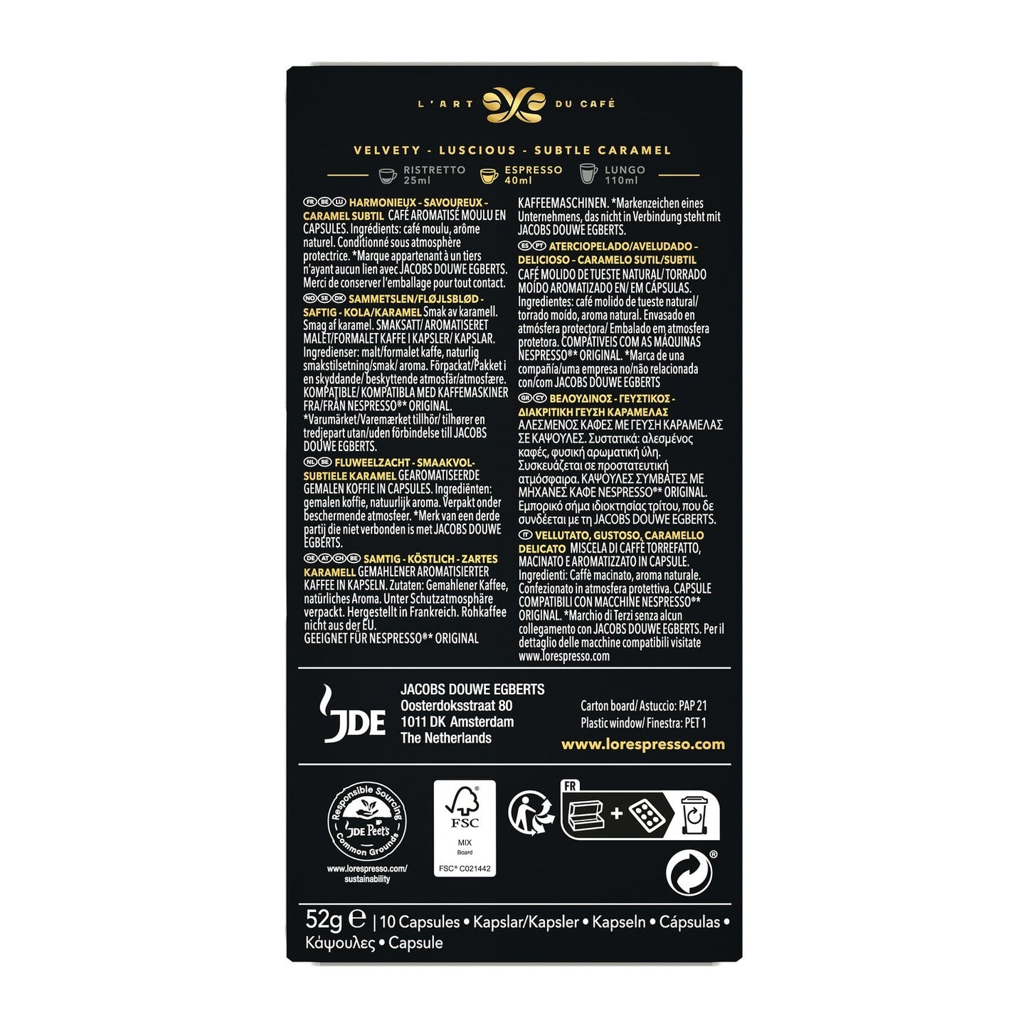 [ANTI-GASPILLAGE] Café Capsules Caramel Compatible Nespresso L'OR - Date de durabilité minimale : 14/06/2025