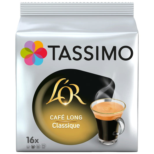 Café Dosettes Long Classique l'Or Compatible Tassimo TASSIMO le paquet de 16 dosettes
