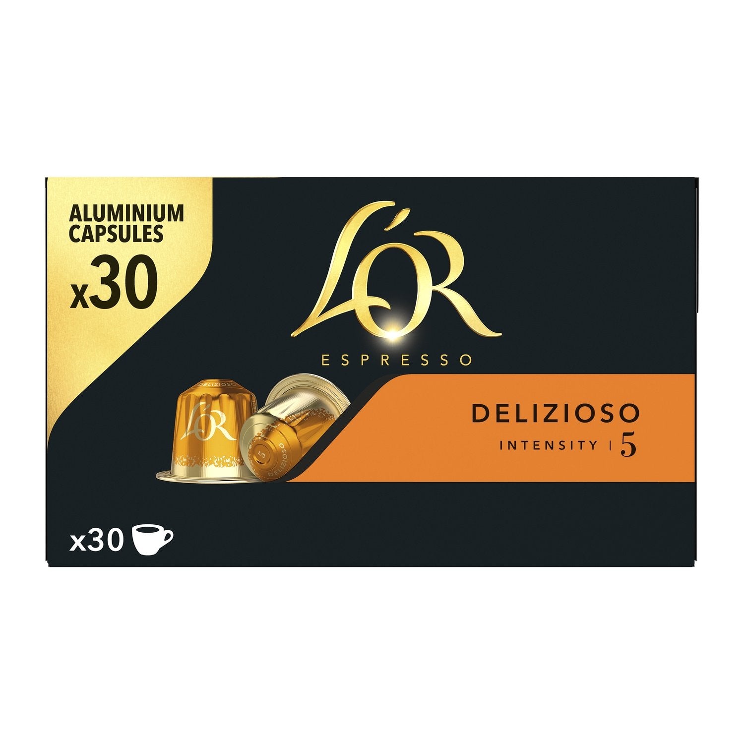 Café Capsules Espresso Intensité 5 Compatible Nespresso L'OR la boite de 30