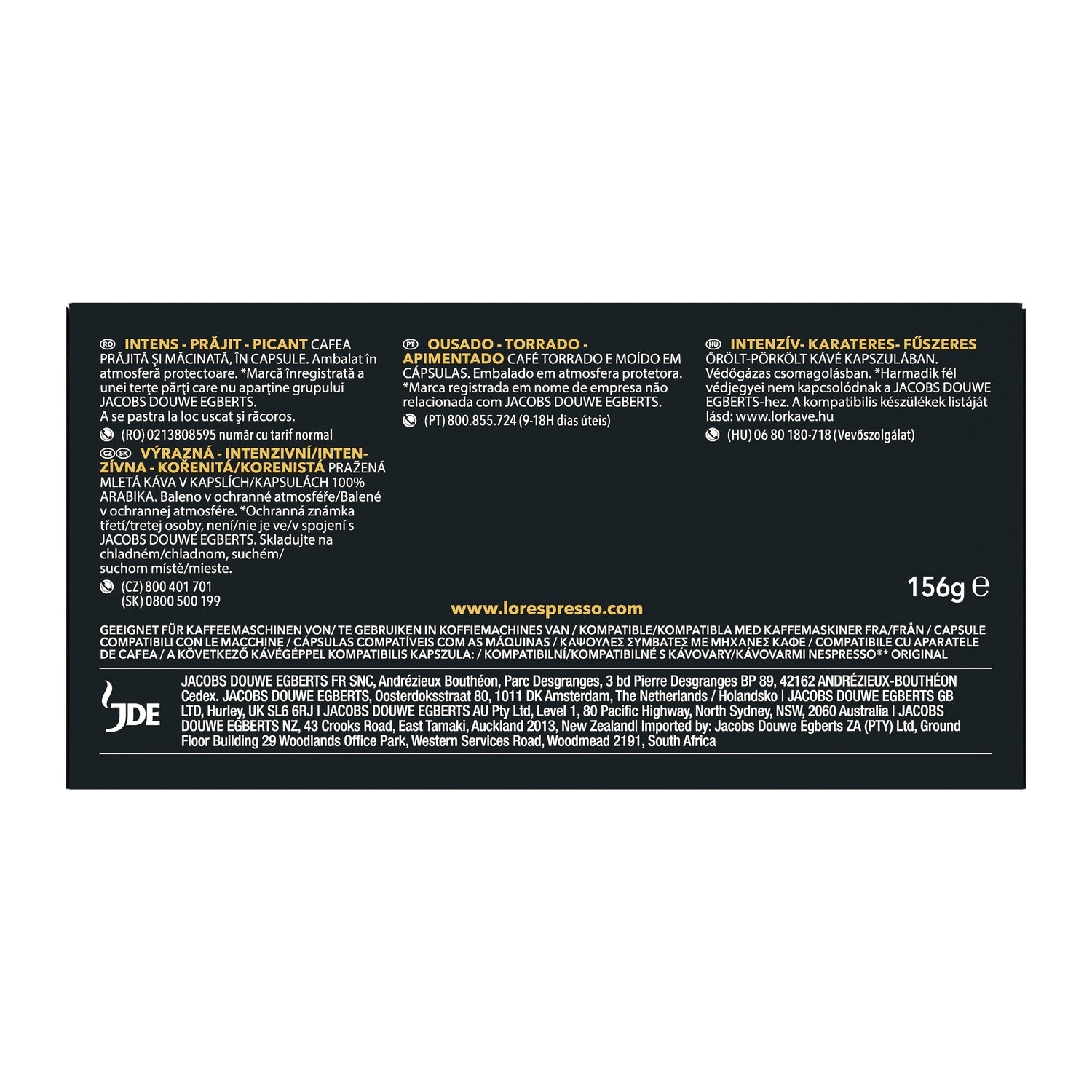 Café Capsules Forza Intensité 9 Compatibles Nespresso® L'OR 