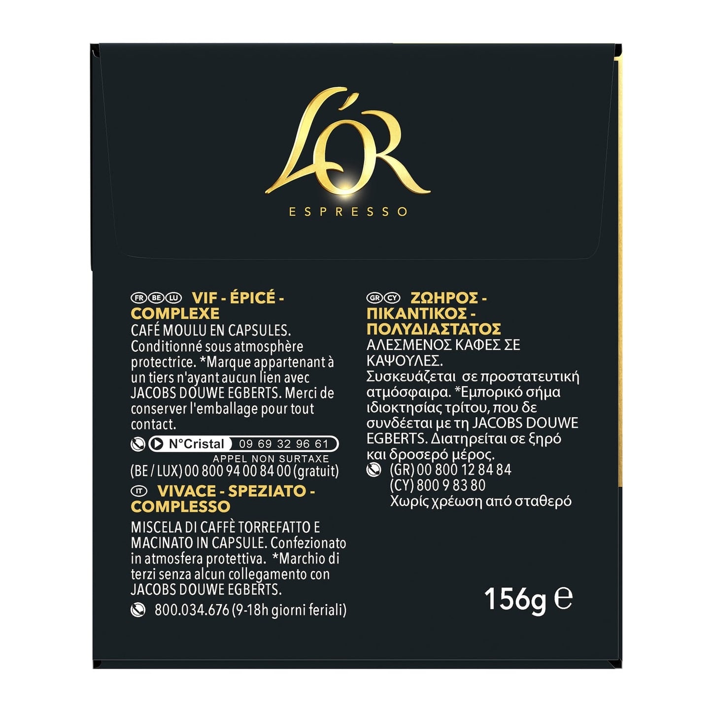 Café Capsules Ristretto Intensité 11 Compatibles Nespresso® L'OR 