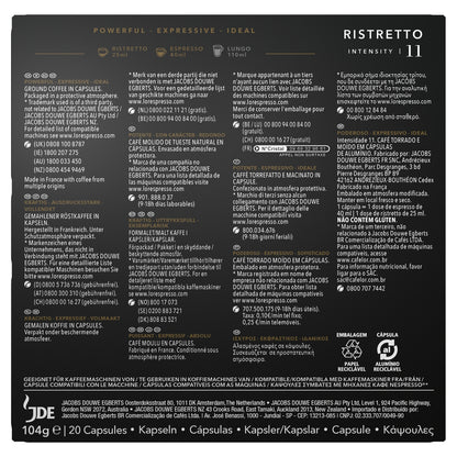 Nespresso Ristretto Compatible Coffee Capsules Intensity 11 L'OR ESPRESSO