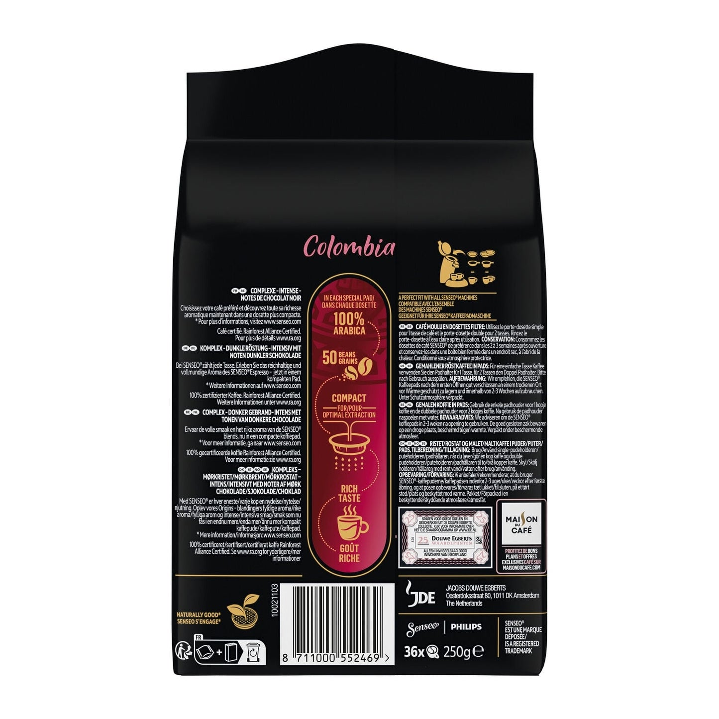 Café Dosettes Espresso Colombia Compatibles Senseo SENSEO 