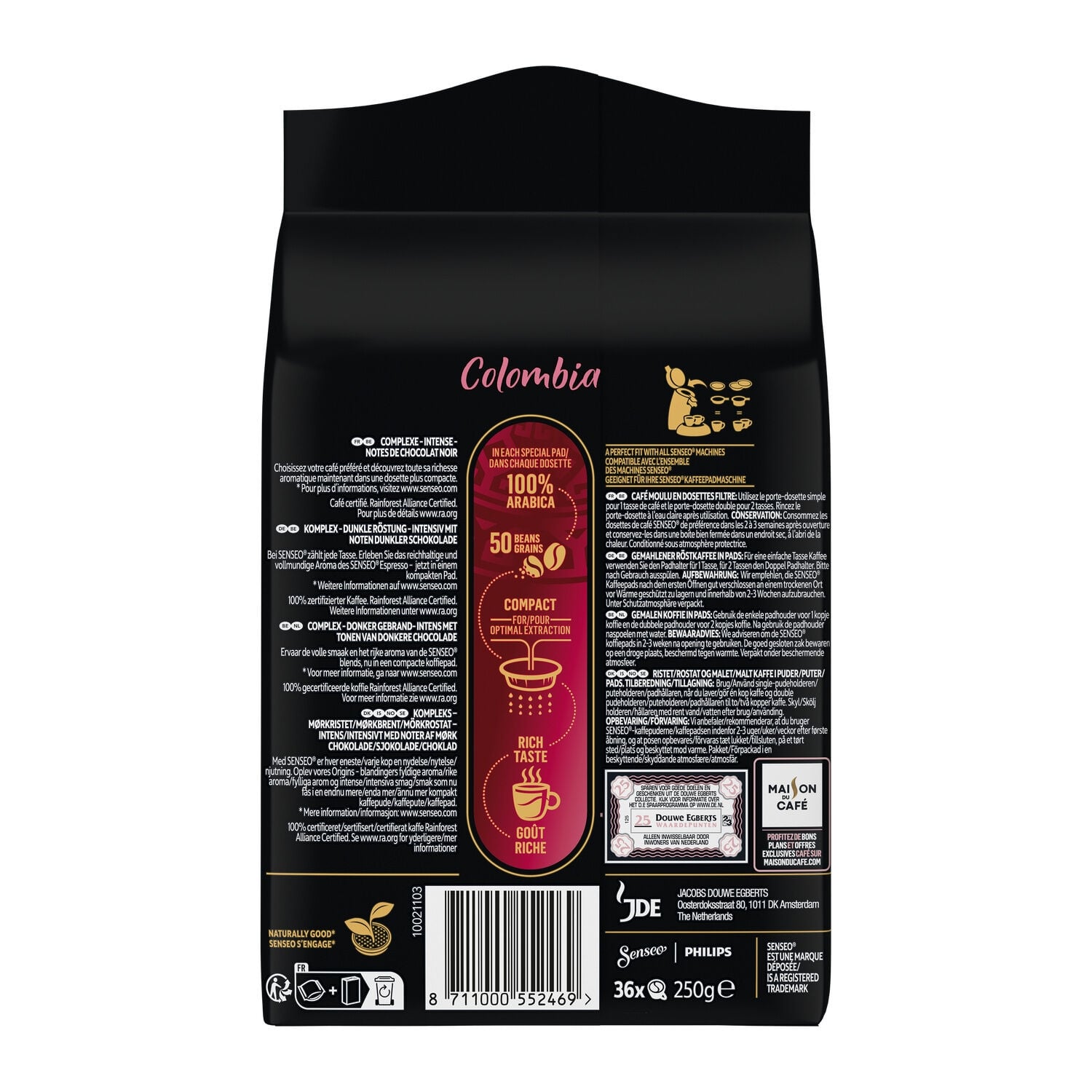 Café Dosettes Espresso Colombia Compatibles Senseo SENSEO 