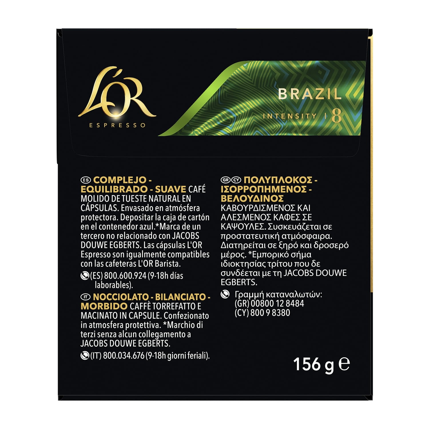Café Capsules Brésil Intensité 8 Compatibles Nespresso® L'OR 