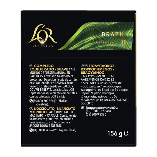 Café Capsules Brésil Intensité 8 Compatibles Nespresso® L'OR 