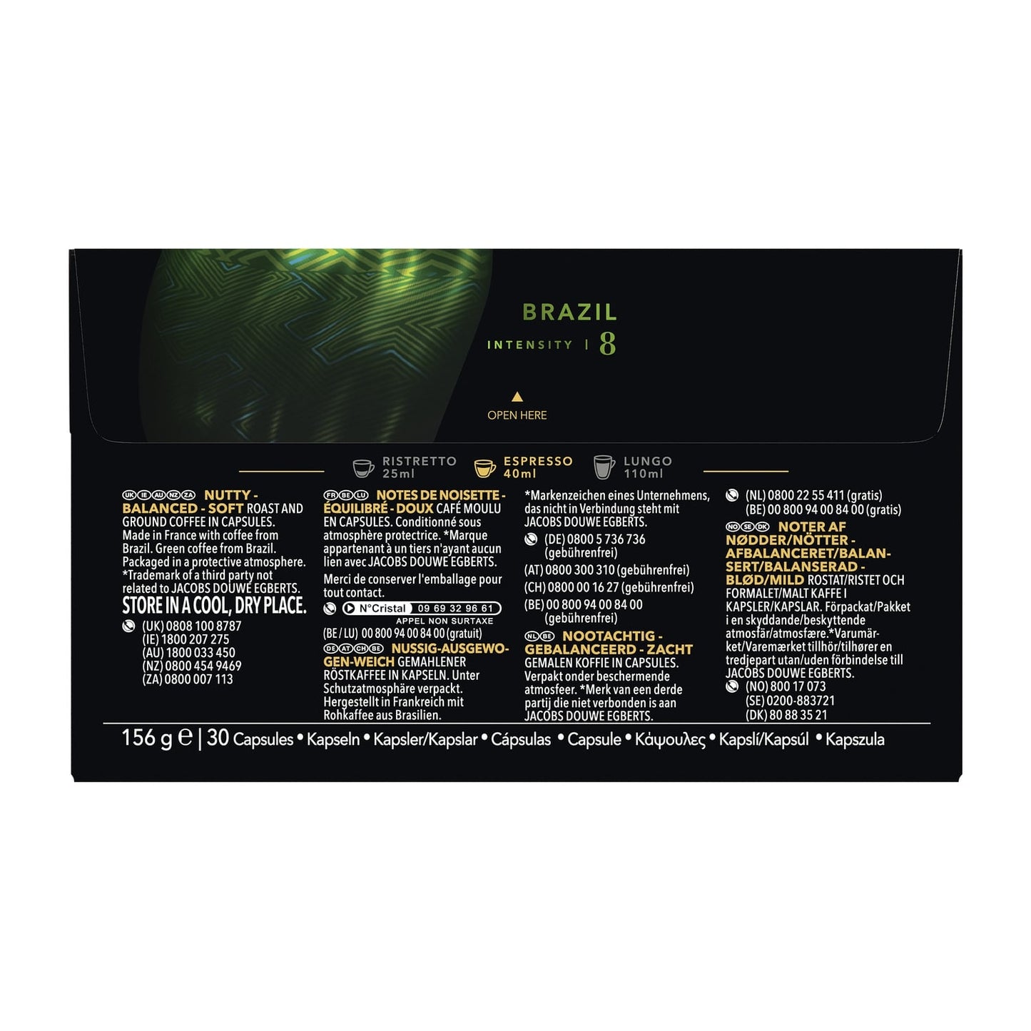 Café Capsules Brésil Intensité 8 Compatibles Nespresso® L'OR 