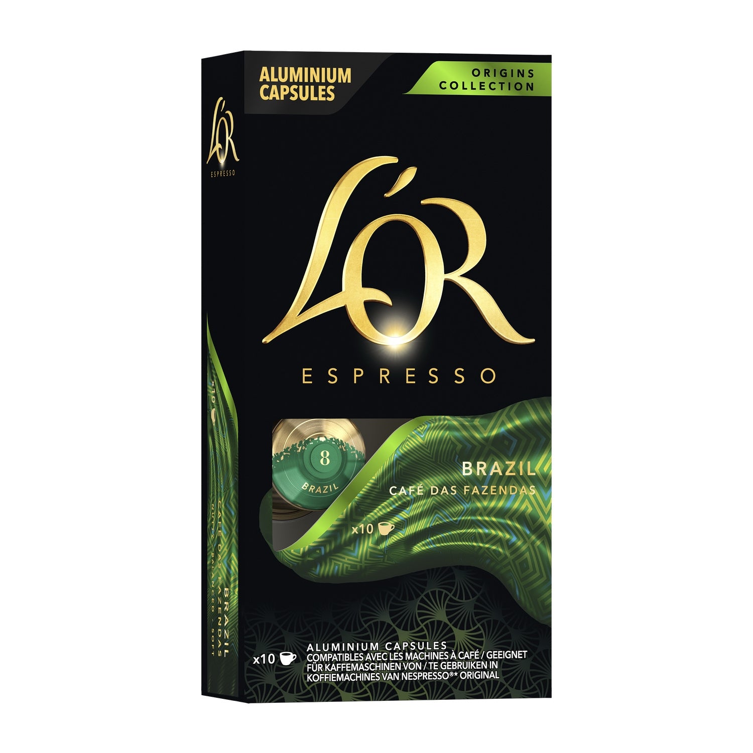 Café Capsules Brésil Intensité 8 Compatibles Nespresso® L'OR 