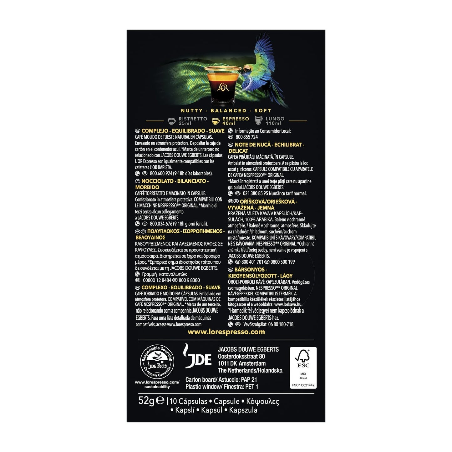 Café Capsules Brésil Intensité 8 Compatibles Nespresso® L'OR 