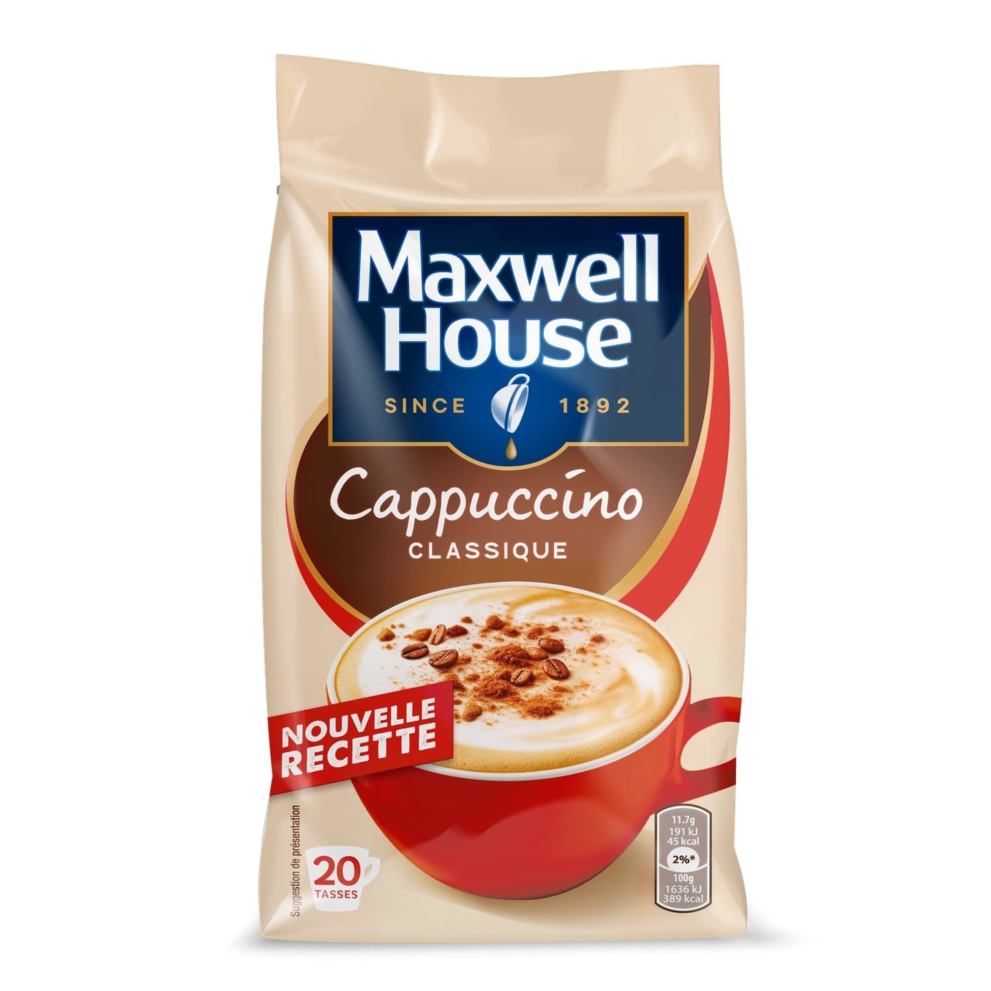 Café Soluble Cappuccino Classique MAXWELL HOUSE 
