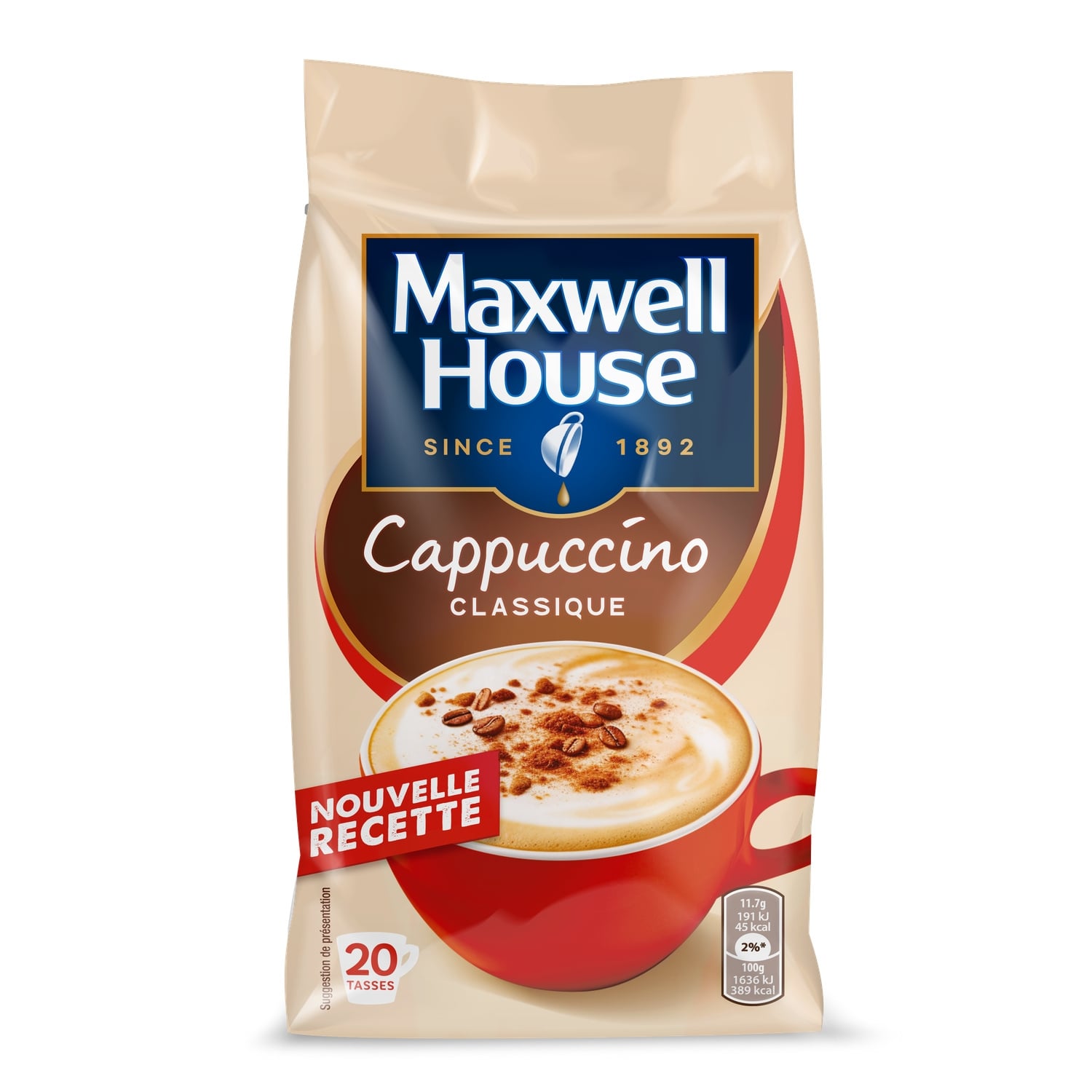 Café Soluble Cappuccino Classique MAXWELL HOUSE 