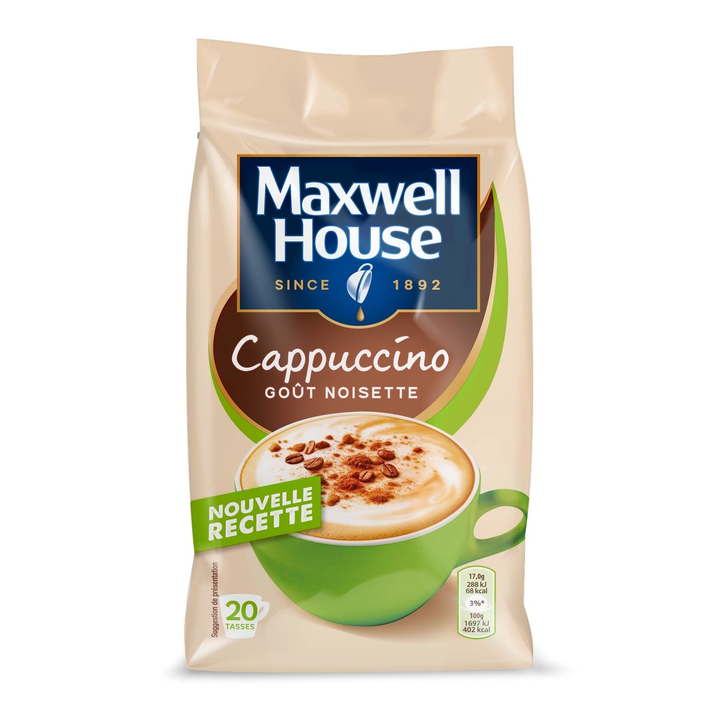 Café Soluble Cappuccino Noisette MAXWELL HOUSE 