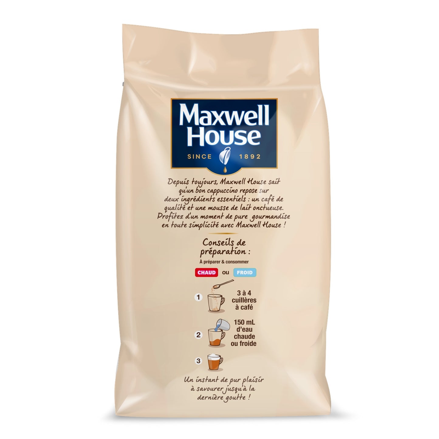 Café Soluble Cappuccino Noisette MAXWELL HOUSE 