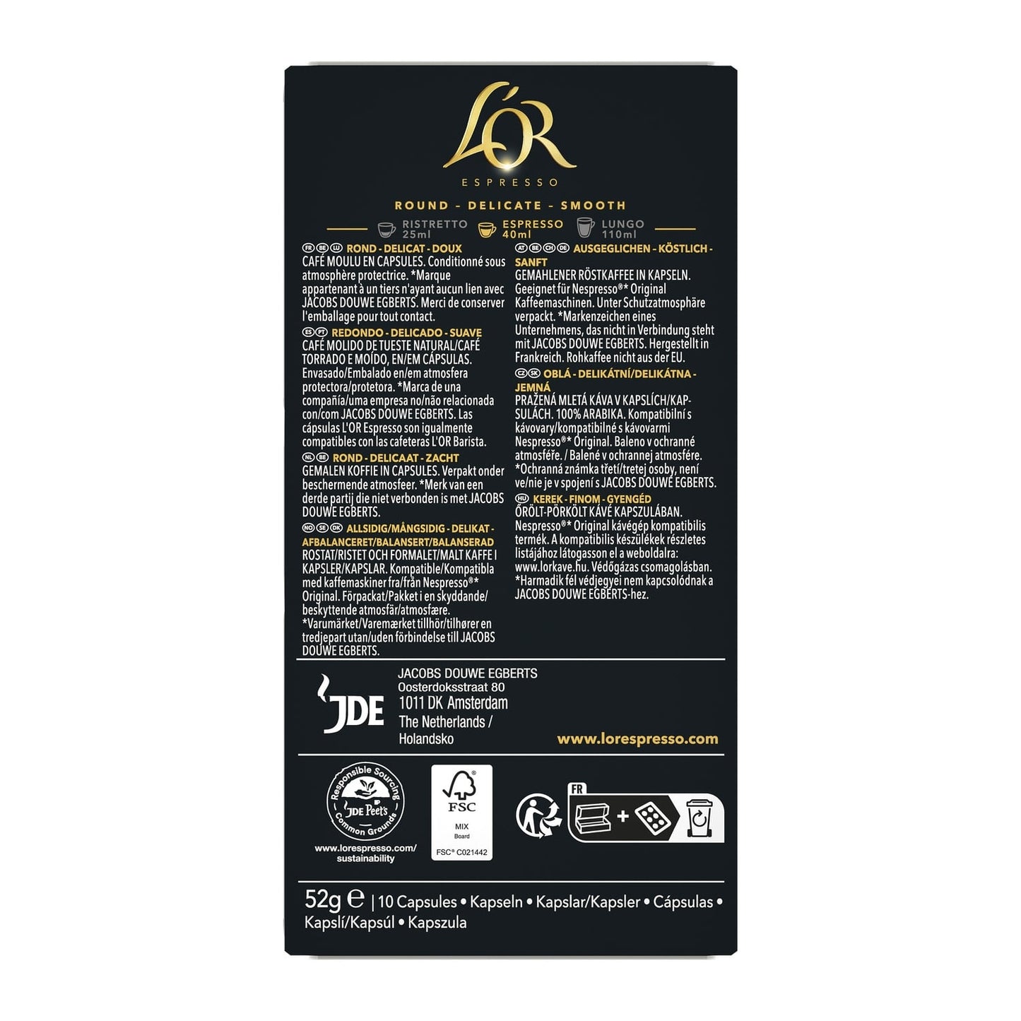 Café Capsules Biondo Intensité 5 Compatibles Nespresso® L'OR 