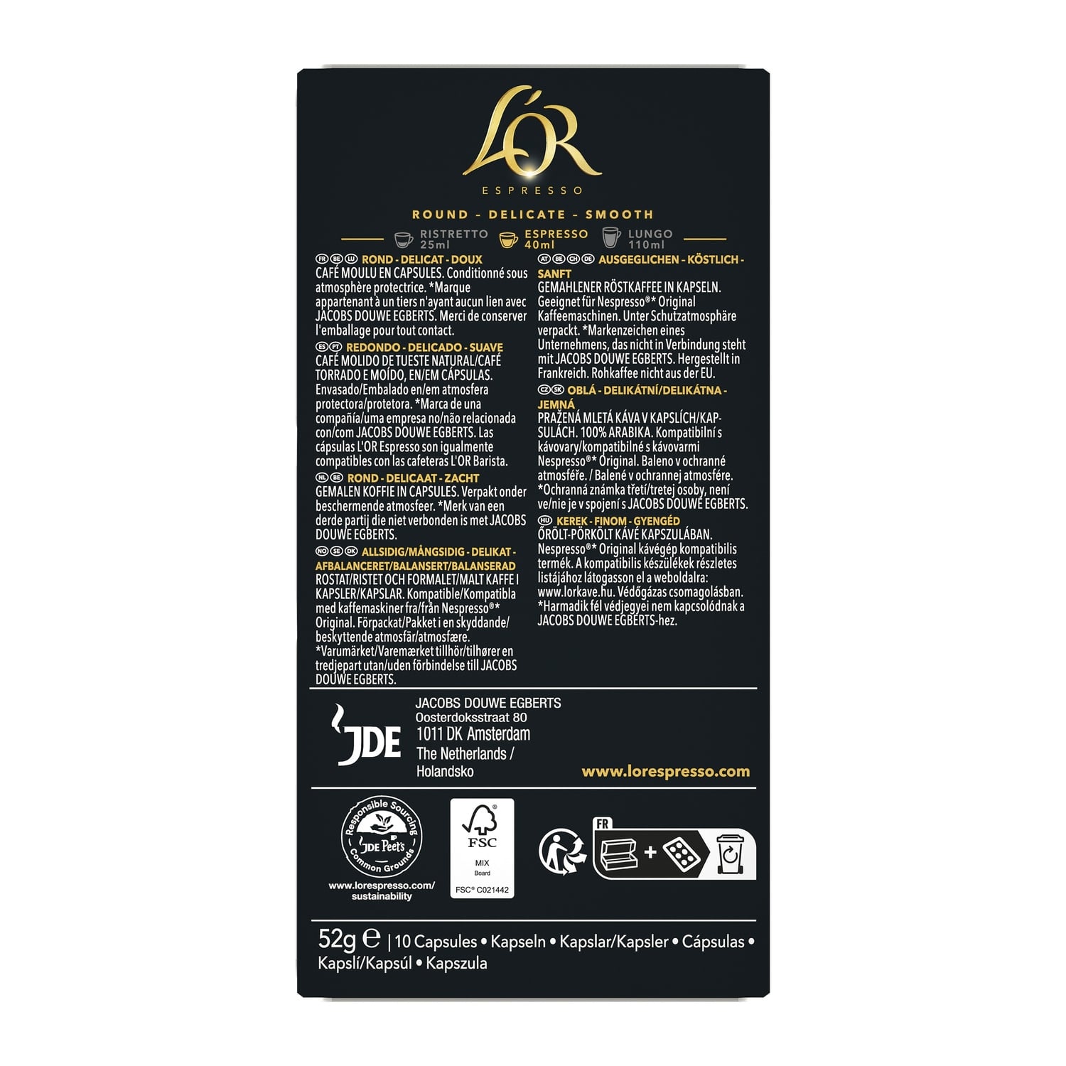 Café Capsules Biondo Intensité 5 Compatibles Nespresso® L'OR 