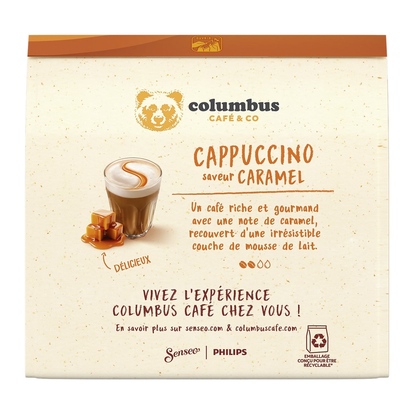 Café Dosettes COLUMBUS Cappuccino Caramel Compatibles Senseo SENSEO 